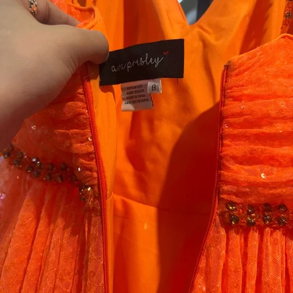 Stunning Orange Sequin Gown